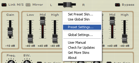 Step 05 - Open the presets settings window